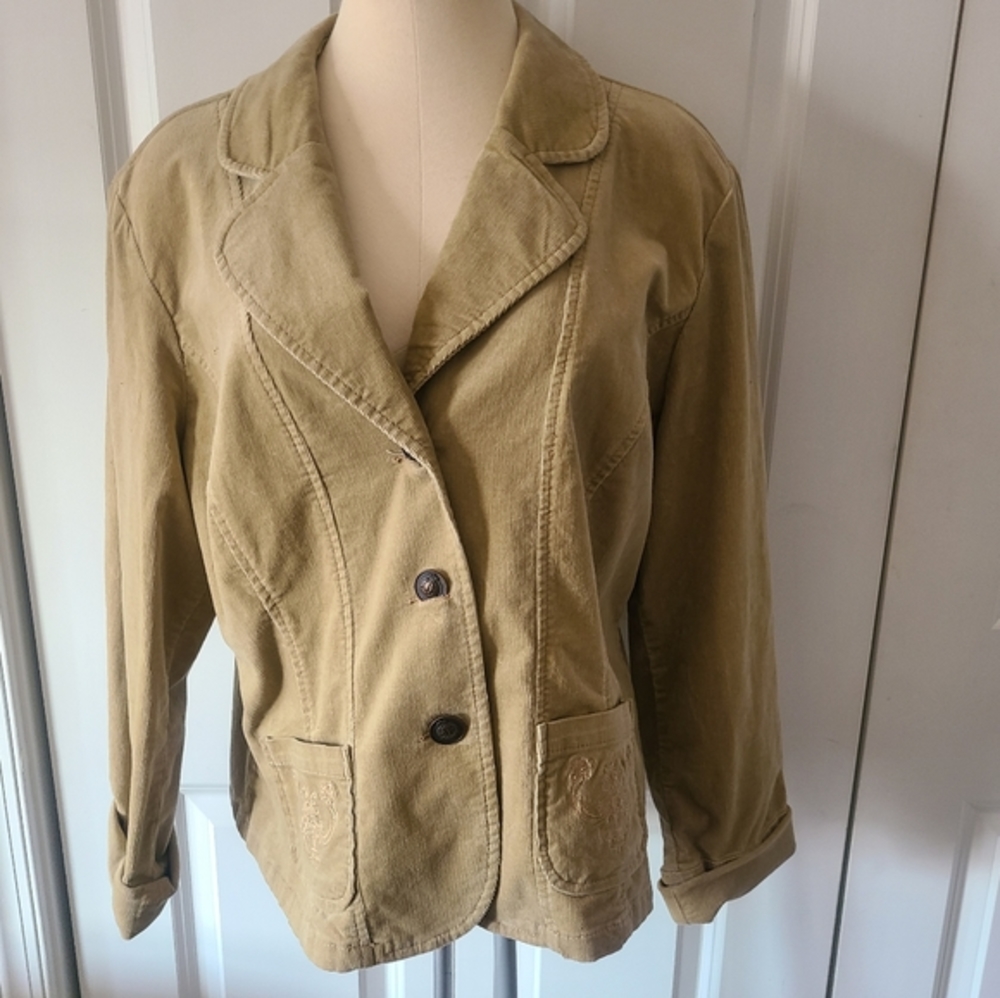Vintage Venezia Tan corduroy embroidered jacket